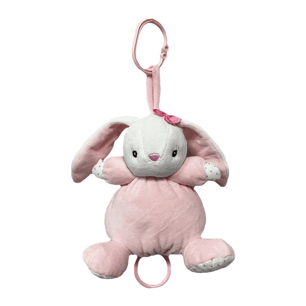 AXIOM 9319 Pozytywka Króliczek biało-różowy z kokardką 18 cm